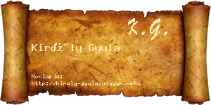 Király Gyula névjegykártya