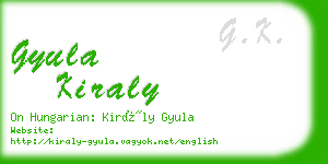 gyula kiraly business card